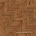 Brushed dark brown color rustic herringbone antique oak